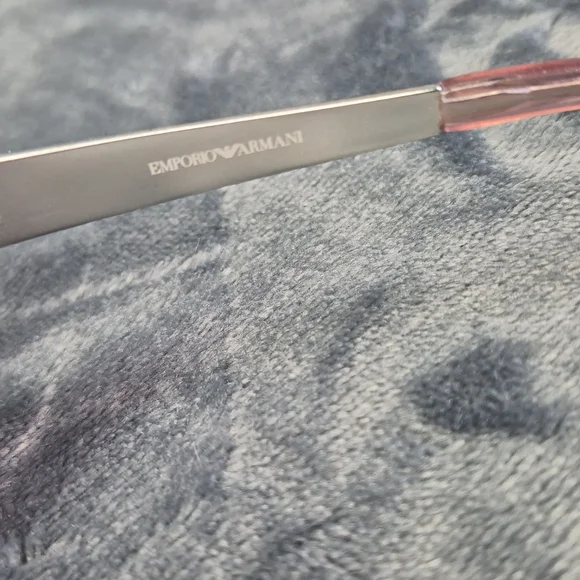 Emporio Armani Women's Rimless Shield Sunglasses — Purple Lens with Gold Trim - Picture 4 of 9